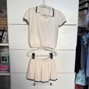 H&M Cream Polo Top and Skirt Set